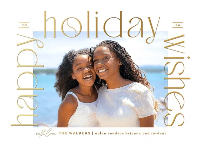 Glistening Wishes Personalized Holiday Cards