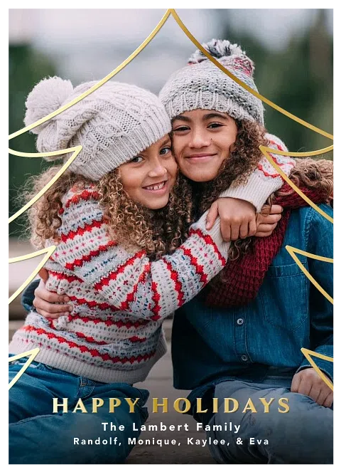 Glowing Tree Personalized Holiday Cards