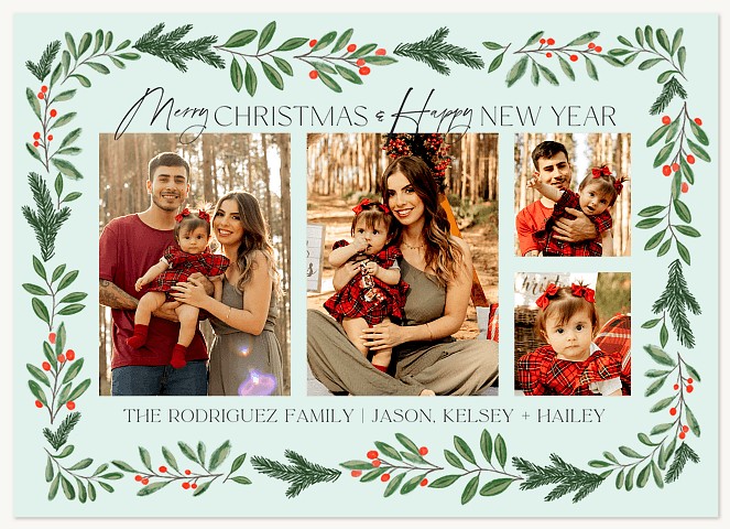 Framed Greneery Personalized Holiday Cards