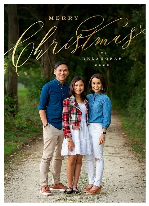 Classy Script Personalized Holiday Cards