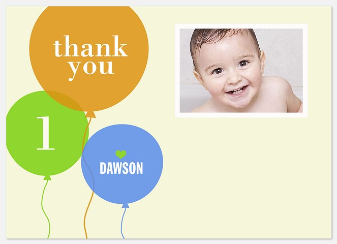 Birthday Balloons Blue Thank You Thank You Cards 