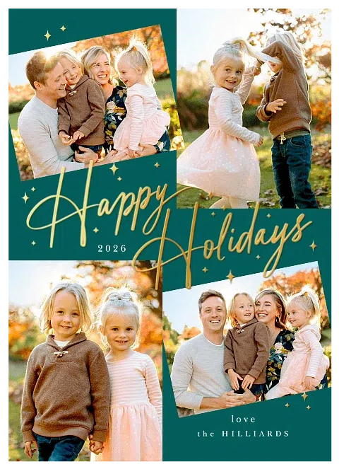 Happy Script Personalized Holiday Cards