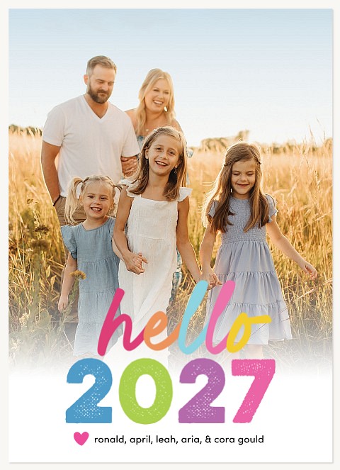 Colorful Year Personalized Holiday Cards