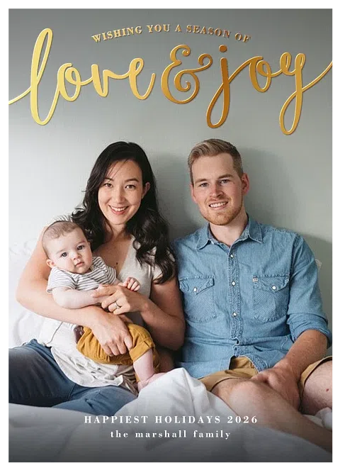 Gilded Wishes Photo Holiday Cards