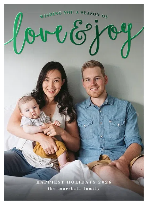 Gilded Wishes Personalized Holiday Cards