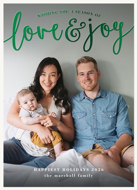 Gilded Wishes Personalized Holiday Cards
