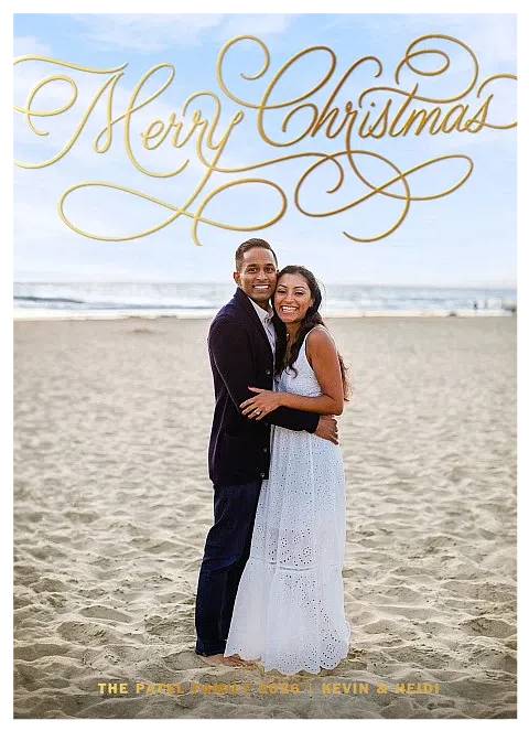 Swirling Sentiment Personalized Holiday Cards
