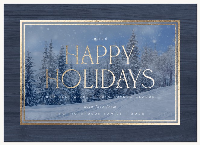 Frosted Snowscape Personalized Holiday Cards