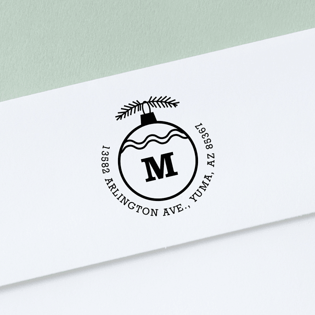 Monogram Ornament | Custom Rubber Stamps