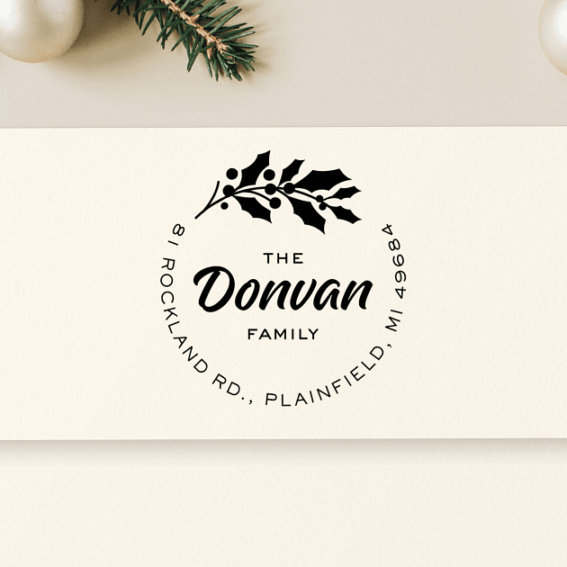 Holly Bough | Custom Rubber Stamps