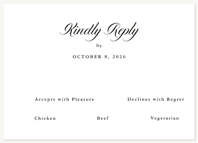 Formal Simplicity Wedding RSVP Cards