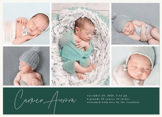 Traditional Grid Baby Announcements