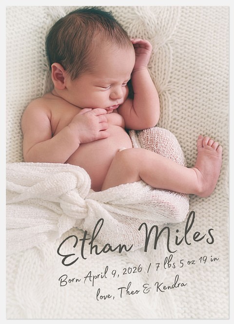 Cute & Cursive Baby Birth Announcements