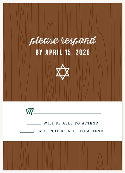 Dapper Panel Bar Mitzvah RSVP Cards