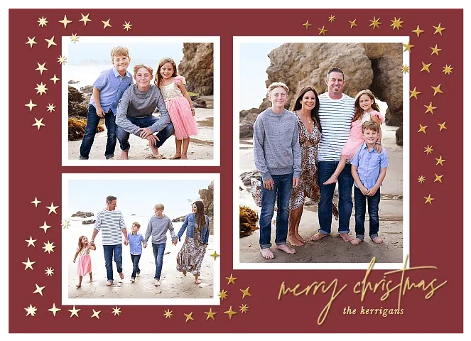 Starry Collage Personalized Holiday Cards