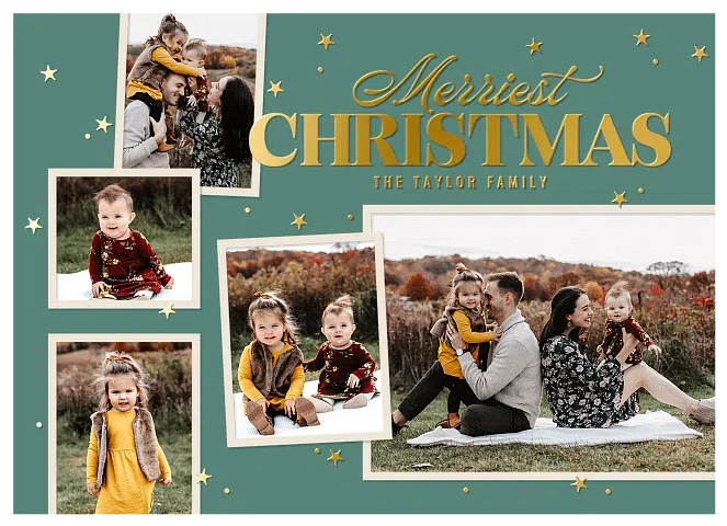 Soft Scattered Personalized Holiday Cards