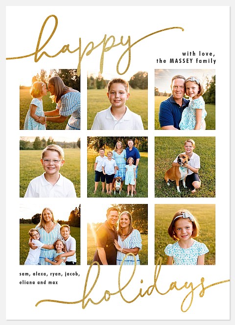 Scripted Grid Holiday Photo Cards