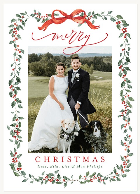 Ribbon Garland Personalized Holiday Cards
