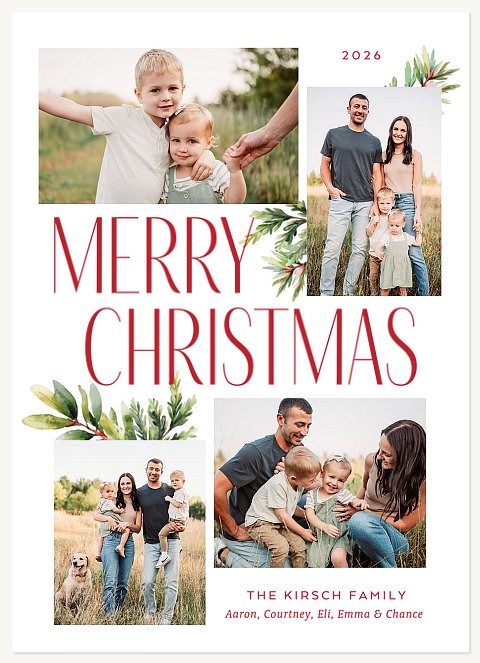 Peeking Pines Personalized Holiday Cards
