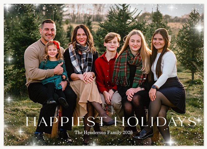 Simple Sparkle Personalized Holiday Cards