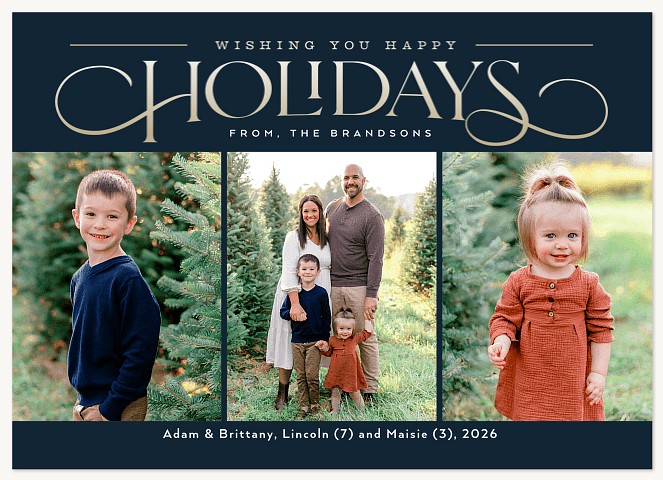 Timeless Trio Personalized Holiday Cards