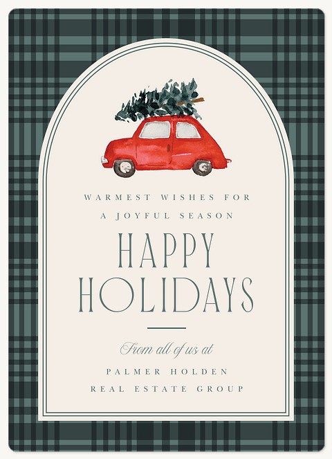Cozy Plaid Holiday & Christmas Magnet Cards
