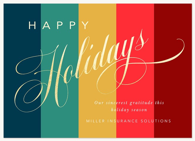 Rich Stripes Business Holiday Cards
