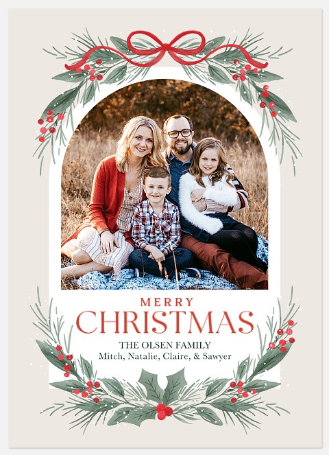 Festive Garland Holiday Photo Cards