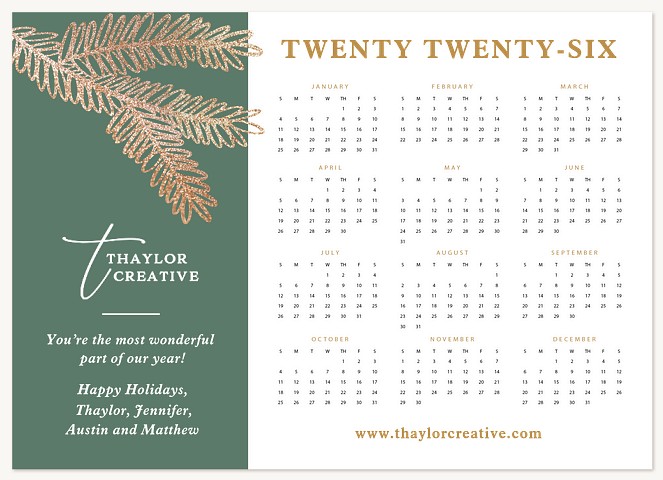 Winter Gilded Branches Business Holiday Cards