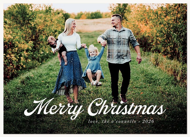 Classic Lettering Personalized Holiday Cards