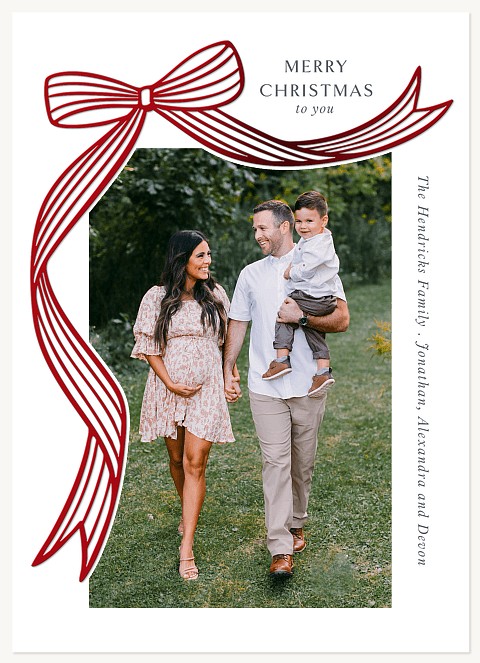 Big Gilded Bow Personalized Holiday Cards