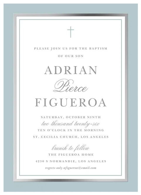 Genteel Frame Baptisms & Christening Invitations