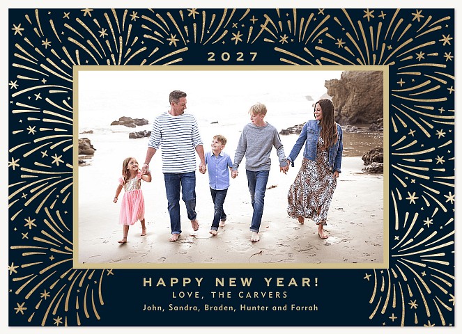 Firework Frame Personalized Holiday Cards