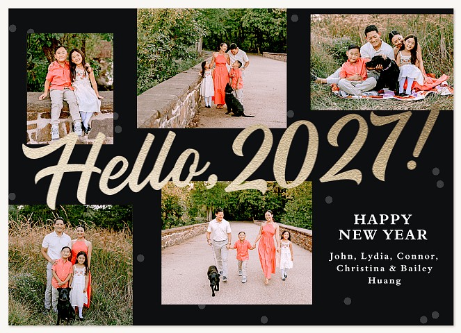 New Year Hello Personalized Holiday Cards