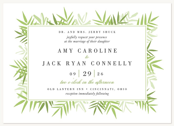 Modern Ferns Wedding Invitations