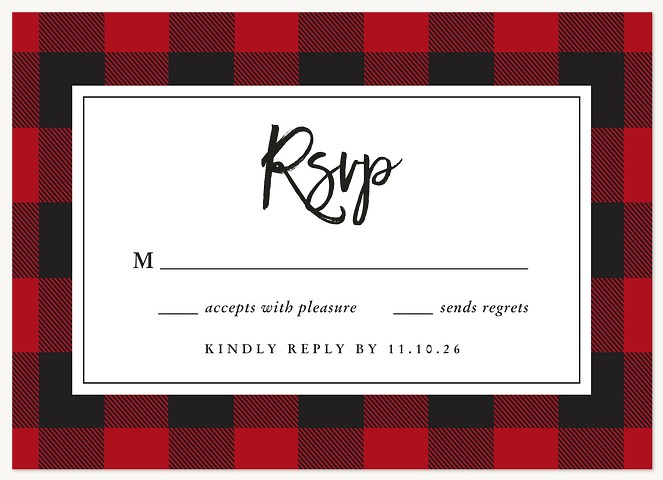 Buffalo Plaid Wedding RSVP Cards