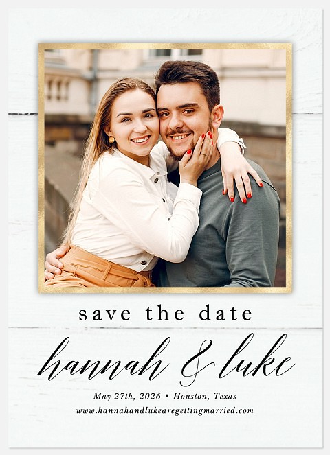 Glam Barnwood Save the Date Photo Cards