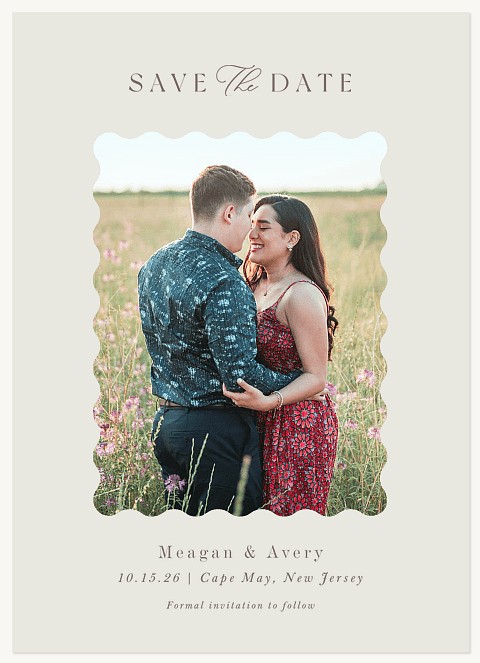 Scalloped Serenity Save the Date Cards