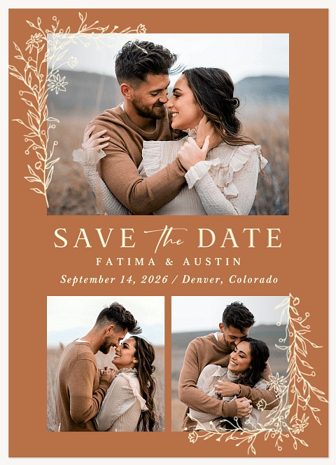 Floral Edges Save the Date Cards