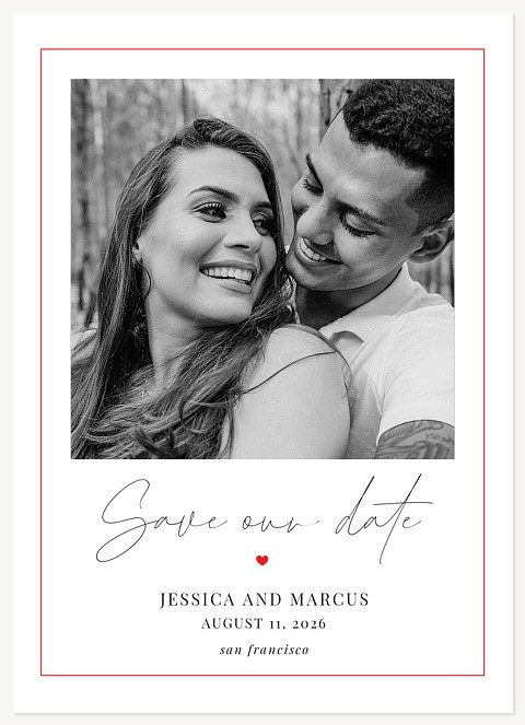 Simple Heart Save the Date Cards