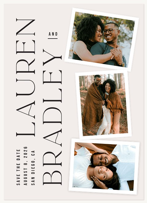 Side Stack Snapshots Save the Date Cards