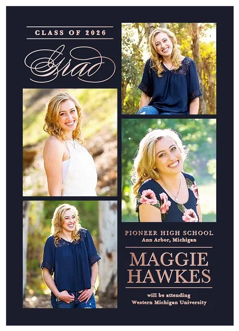 Elegant Flourish Graduation Announcements
