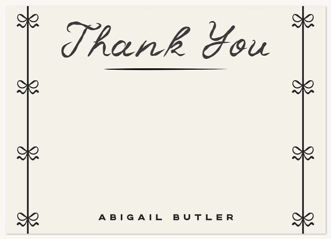 Rustic Bows Thanks Thank You Cards 