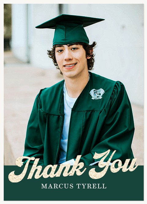 Retro Varsity Thanks Thank You Cards 