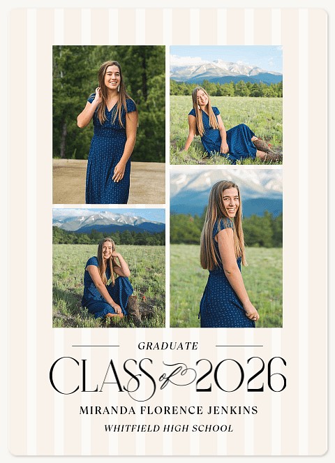 Delicate Stripes Graduation Cards