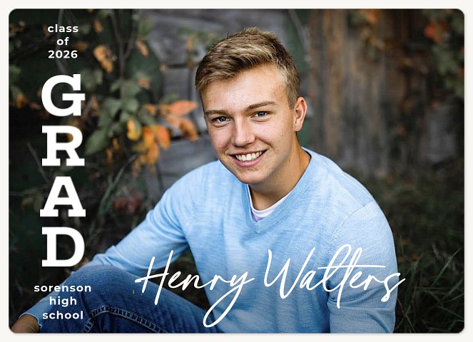 Vertical Block Type Graduation Cards