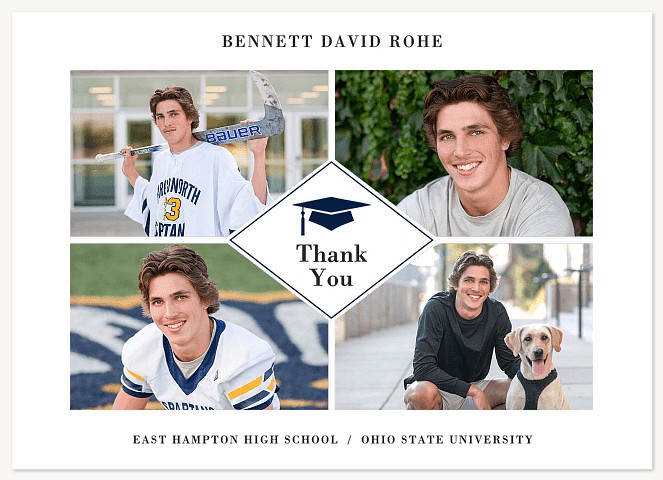 Centered Cap Thanks Thank You Cards 