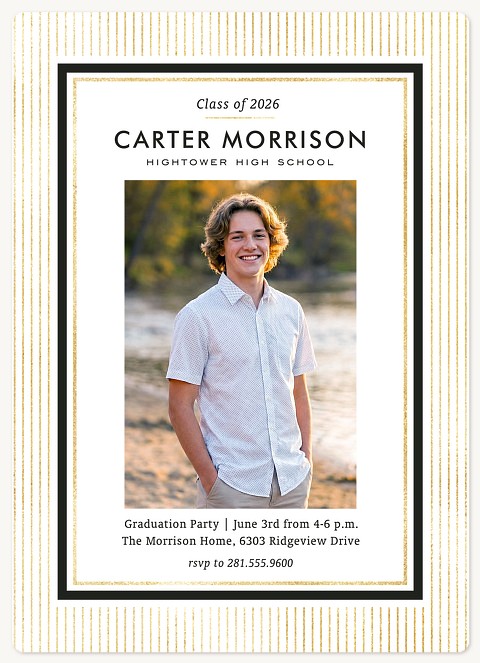 Grand Pinstripes Graduation Cards