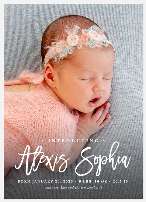 Modern Name  Baby Birth Announcements