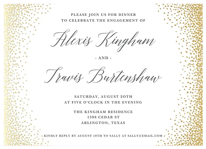 Gilded Elegance Engagement Party Invitations